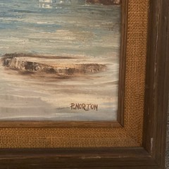 Vntg Original Oil Painting Crashing Waves Seascape Nautical Seagull 26” X 22”