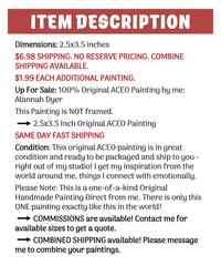 Original ACEO Timeless Colors Painting by Alannah Dyer- Mini Art 2.5×3.5 in Home