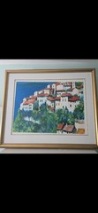 Bill Olendorf „Eze“ French Riviera Village Signed AP 15/25 Framed Lithograph