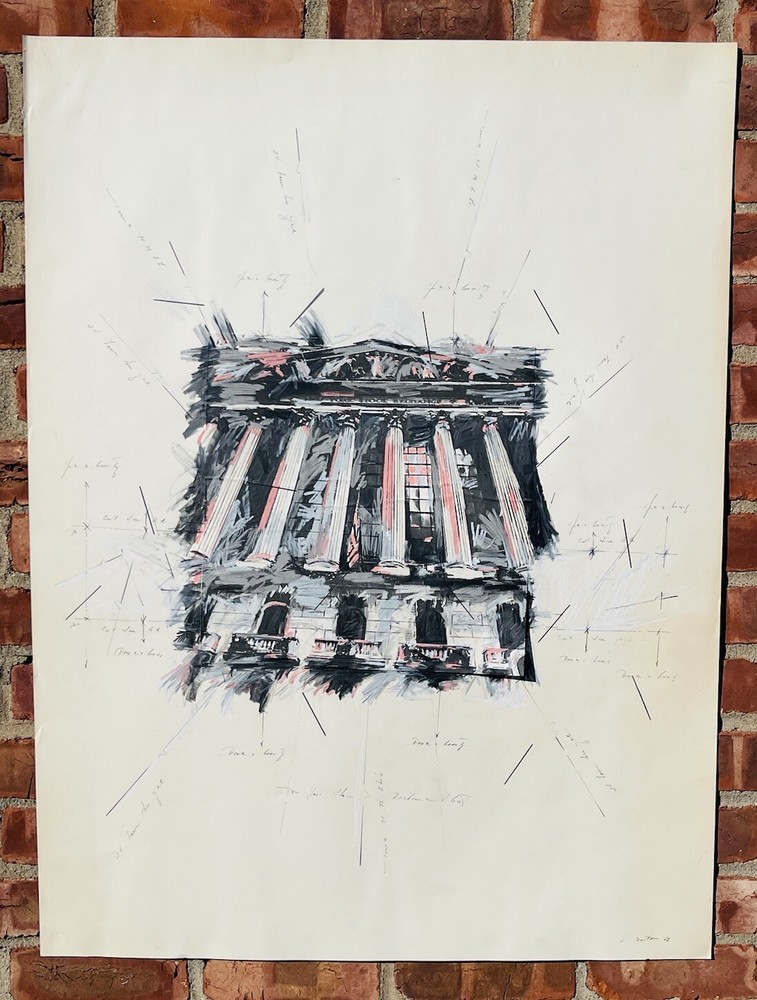 Louisiana Artist Tulane Architect Teacher Grover Mouton Art. NY Stock Exchange