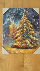 Leonid Afremov Christmas Tree Oil Painting 16″x20″ by Official Studio GICLEE