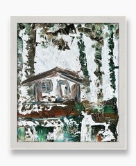 Bahamas Beach Hut Oil Painting Tropical Island Palm Trees Coastal Wall Art Decor