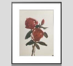 PDQ Artist Original Paintings Roses Flowers Abstract Realist Acrylic 9×12 Paper