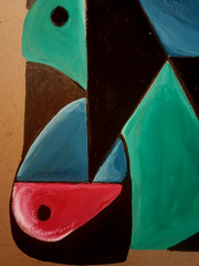 1980 Carlos Merida „Naturaleza Maya“ Original Signed Painting / Certified