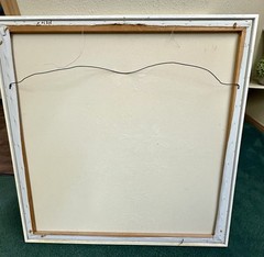 Original signed Lee Reynolds Oil On Canvas Painting 41×41” With Frame 1960s