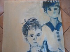 MCM Signed Painting Mother and Son Style Arshile Gorky. 26 X 36”.J.Corbin.