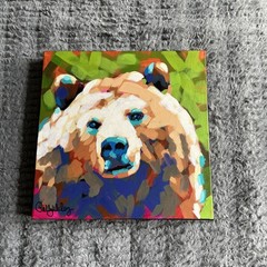 Bear painting Acrylic On Canvas Original Painting colorful bear art wall art