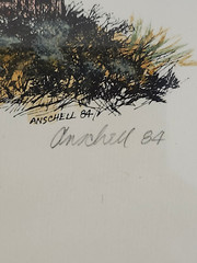 Vintage Landscape Print Red Barn Farm Scene Rustic Wood Frame Anschell Limited