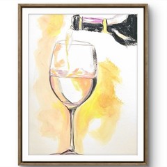 TITA PAINTZ Wine Glass Kitchen Hand Painted Acrylic Paper Art 9×12 Home Decor
