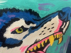 Howling Wolf: Original Acrylic Wildlife Painting 11×14 Canvas