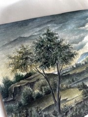 watercolor landscape painting 5.8 × 8.3 in