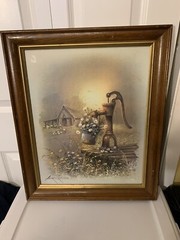 ANDRES ORPINAS HUGE ORIGINAL OIL ON CANVAS LANDSCAPE PAINTING Water Pump Cottage