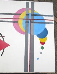 TWO VINTAGE 70S MID CENTURY MODERNIST ABSTRACT SIGNED ACRYLIC PAINTINGS MCM