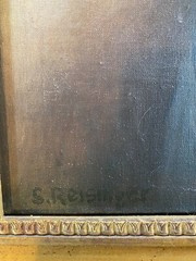 Large American School „Formal Female Portrait“ Oil Painting – Signed/Framed