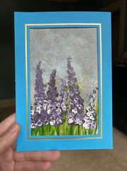 Lavender,flowers, 4/6 Hand Painted On Paper, Acrylic