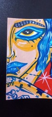 Tiny Art Club OOAK Art Card, Tattoo Girl Art By ESS22, 3.5 x 2.5 in., Unframed