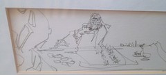 Framed Asian Art- Li Yijin Brush Painting & David Wong Sketch-signed 2004/22×17″