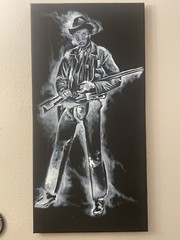 original Acrylic painting Mexican Cowboy Vintage Looking Canvas