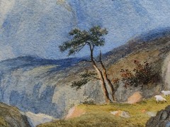 ATTRIB TO W. BARNETT „GLENCOE“ ANTIQUE HIGHLAND WATERCOLOUR PAINTING 44.5X61 CM.