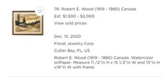 Listed Canadian Artist – Robert E. Wood (1919-1980) – O/C- 14″x22″ Signed