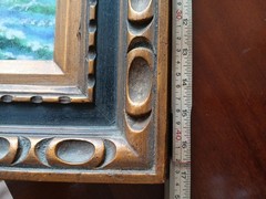 Vintage Painting Signed Raphael Enamel on Copper MCM
