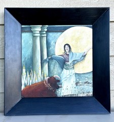 „Relentless Achiever III“ by Sloan Gerard Acrylic Painting 13″x 13″. Framed.