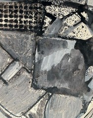 UNSIGNED AUSTRALIAN ABSTRACT GOUACHE „BLACK AND GREY“ 1970