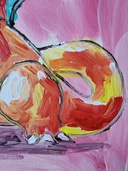 Aleph Original Charizard 14×11 Abstract Expressionist Pokemon Painting Canvas