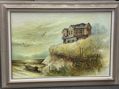 Jim Sloan Large Landscape Oil on canvas Painting Vintage Signed American Artist
