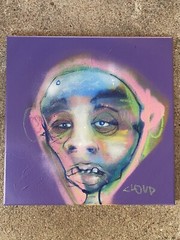 Original Art Outsider Urban Surreal Trippy Artwork Portrait Painting Oil Acrylic