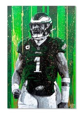 „Hurts“ original Jalen Hurts Philadelphia Eagles painting, 24×36 inches