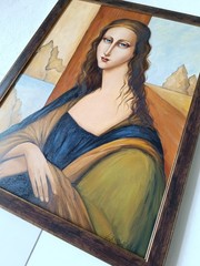 Mona Modi Original Oil Portrait on Canvas Modigliani Inspired Art 17.7×23.6 in