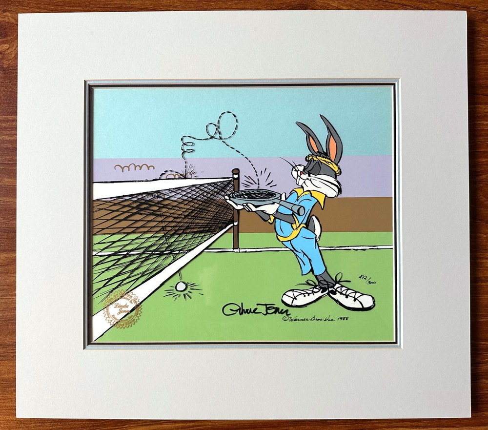 Bugs Bunny Tennis Chuck Jones SIGNED Lt Ed Cel of 300 Looney Tunes WB 1988 C-AT