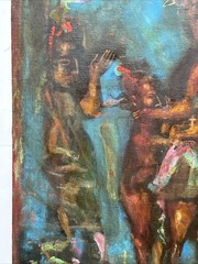 Russian Surrealist Painting Large Expressionism Listed Andrei Medvedev Modernist