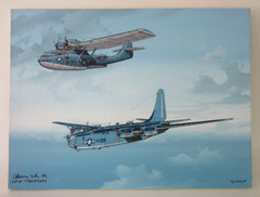 Raymond Waddey Painting USA PB4Y-2 Privateer and PBY Catalina Signed, 18″x24″