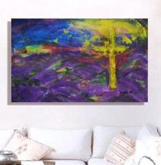 painting on canvas 39” X 62” Acrylic, Abstract, POP Art, giant