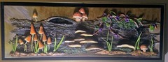 Original 3D Woodland Mushroom Wall Art Mixed Media Log Sculpture Signed…