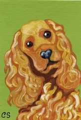 ACEO Original Painting Cocker Spaniel Dog Pet Art -Carla Smale