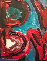 Contemporary Art Original Painting 12×12 Neoexpressionist 1980s PostPunk Gen X