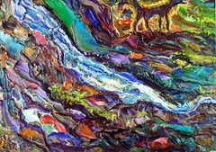 DOG IN THE WILD Arthur Robins Original Oil Surreal Abstract Fantasy Landscape