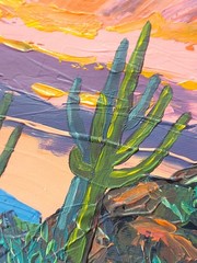 Original Painting Abstract Arizona Desert Sunset Acrylic Canvas 10×10 Impasto