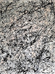 Original Abstract Action Painting jackson pollock style unstretched 36×41 Canvas