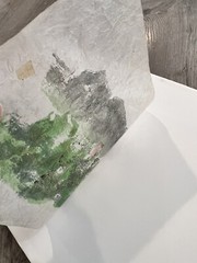 VINTAGE KOREAN PAINTING WOMEN DOING LAUNDRY BY THE RIVER