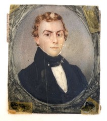 19th c. Miniature Portrait and original photo by Randall Photography Detroit Mi.