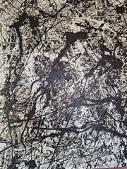 Original Abstract Action Painting jackson pollock style signed Canvas Art
