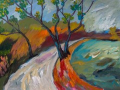 Large Original Art Landscape Painting on Stretched Canvas 24″ x 18″