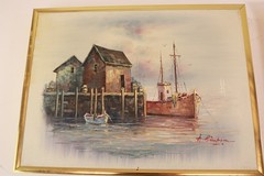 Lot Of 3 Vintage Rossini, W. Zeller & A Simpson Canvas Oil Original Painting