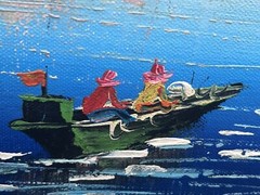 Hong Kong Harbor Original Vivid Color Acrylic on Canvas Painting