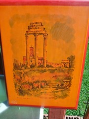 Watercolor Painting Rome Italy Antique Signed. “G.T”