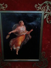 Pair 2 19th C Oil Painting Maiden Allegorical Angel Italian J Ambrosini KPM era